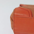 BURBERRY Blue Label Hand Bag Leather 2way Orange Auth 131728-15