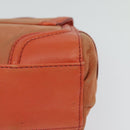 BURBERRY Blue Label Hand Bag Leather 2way Orange Auth 131728-16