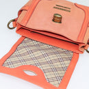 BURBERRY Blue Label Hand Bag Leather 2way Orange Auth 131728-10