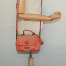 BURBERRY Blue Label Hand Bag Leather 2way Orange Auth 131728-23