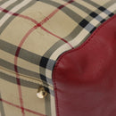 BURBERRY Nova Check Tote Bag Nylon Beige Gold Auth 131730-9