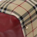 BURBERRY Nova Check Tote Bag Nylon Beige Gold Auth 131730-14