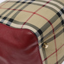 BURBERRY Nova Check Tote Bag Nylon Beige Gold Auth 131730-16