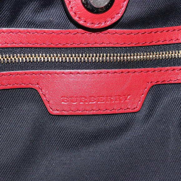 BURBERRY Nova Check Tote Bag Nylon Beige Gold Auth 131730