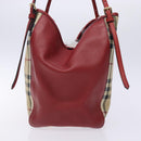 BURBERRY Nova Check Tote Bag Nylon Beige Gold Auth 131730-4