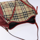 BURBERRY Nova Check Tote Bag Nylon Beige Gold Auth 131730-6