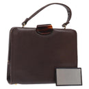 BOTTEGA VENETA Hand Bag Leather Brown Gold Auth 131734-1