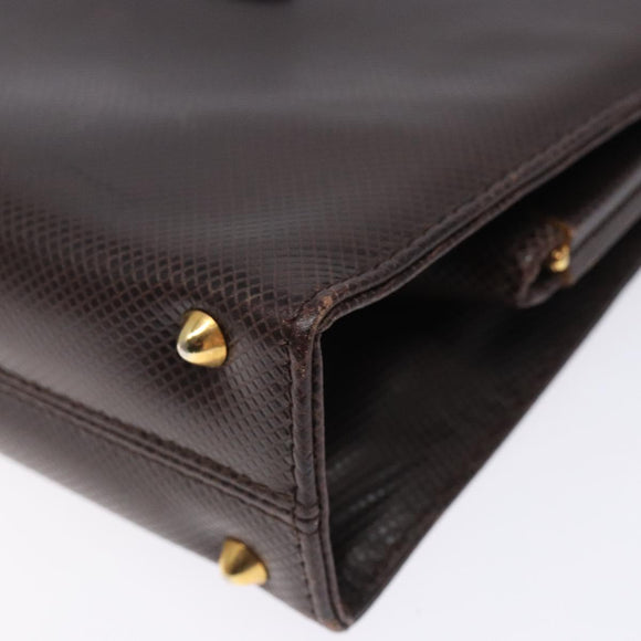 BOTTEGA VENETA Hand Bag Leather Brown Gold Auth 131734