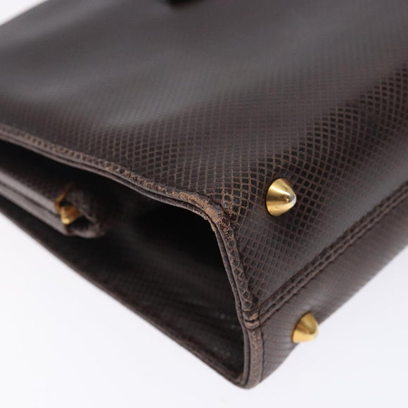 BOTTEGA VENETA Hand Bag Leather Brown Gold Auth 131734