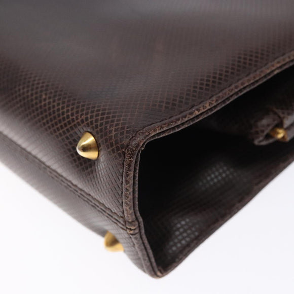 BOTTEGA VENETA Hand Bag Leather Brown Gold Auth 131734