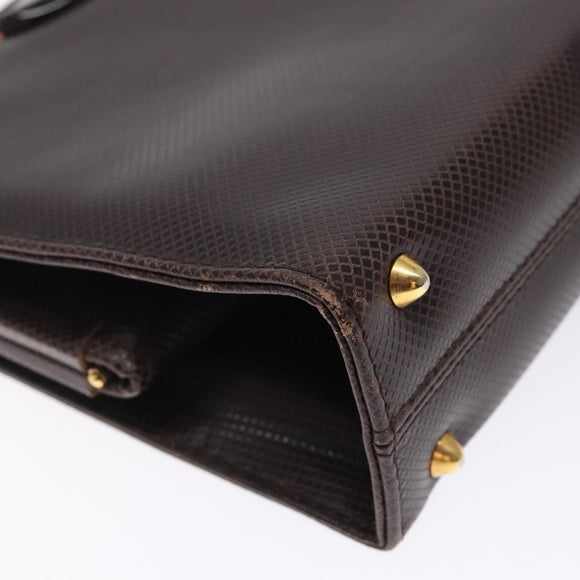 BOTTEGA VENETA Hand Bag Leather Brown Gold Auth 131734