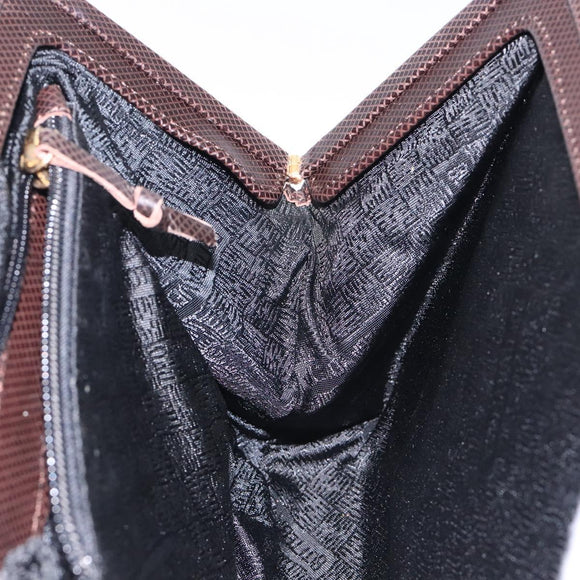 BOTTEGA VENETA Hand Bag Leather Brown Gold Auth 131734