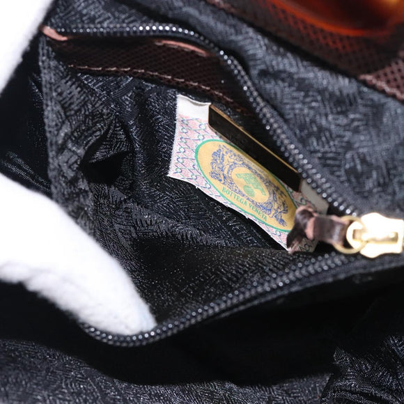 BOTTEGA VENETA Hand Bag Leather Brown Gold Auth 131734