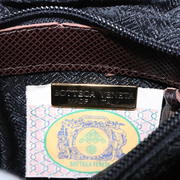 BOTTEGA VENETA Hand Bag Leather Brown Gold Auth 131734