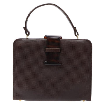 BOTTEGA VENETA Hand Bag Leather Brown Gold Auth 131734 - 0