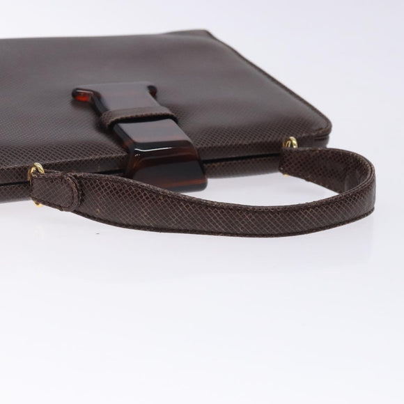 BOTTEGA VENETA Hand Bag Leather Brown Gold Auth 131734