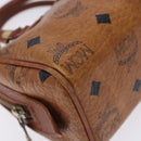 MCM Logogram Vicetos Hand Bag PVC Leather Brown Gold Auth 131735-14