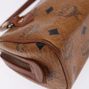 MCM Logogram Vicetos Hand Bag PVC Leather Brown Gold Auth 131735-16