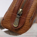 MCM Logogram Vicetos Hand Bag PVC Leather Brown Gold Auth 131735-10