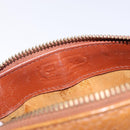 MCM Logogram Vicetos Hand Bag PVC Leather Brown Gold Auth 131735-17