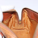 MCM Logogram Vicetos Hand Bag PVC Leather Brown Gold Auth 131735-18