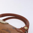 MCM Logogram Vicetos Hand Bag PVC Leather Brown Gold Auth 131735-8