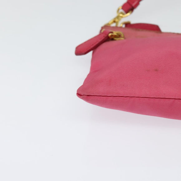 PRADA Shoulder Bag Nylon Pink Gold Auth 131736
