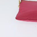 PRADA Shoulder Bag Nylon Pink Gold Auth 131736-15