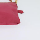 PRADA Shoulder Bag Nylon Pink Gold Auth 131736-16