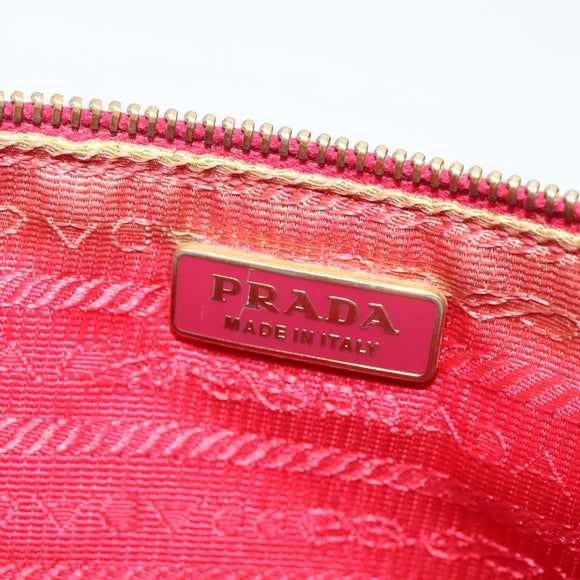 PRADA Shoulder Bag Nylon Pink Gold Auth 131736