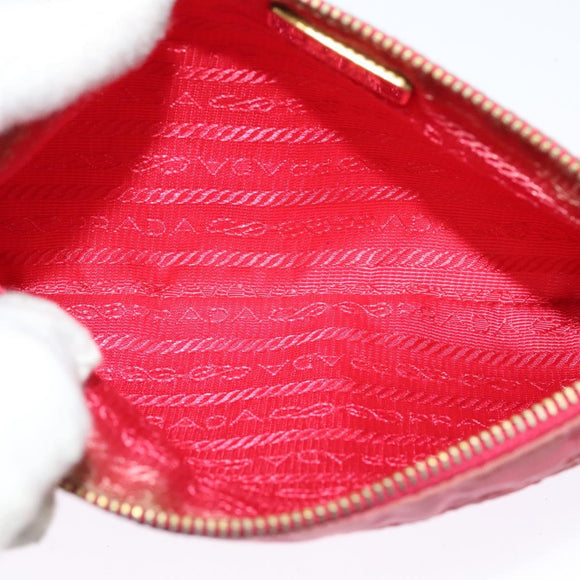 PRADA Shoulder Bag Nylon Pink Gold Auth 131736