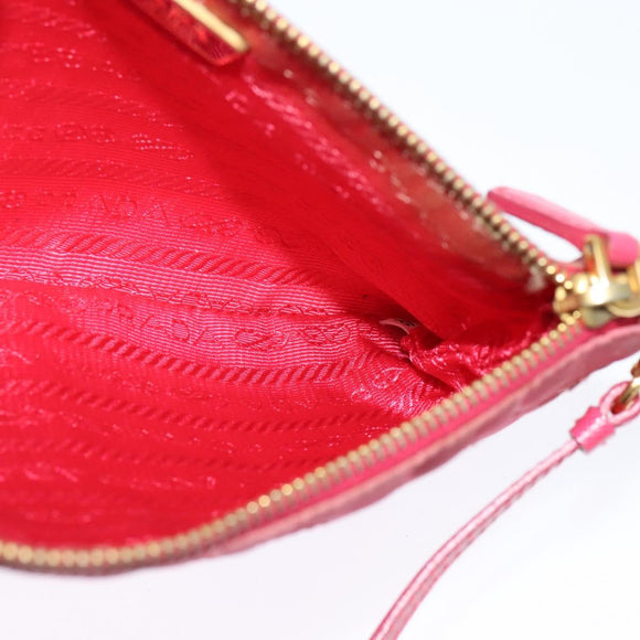 PRADA Shoulder Bag Nylon Pink Gold Auth 131736