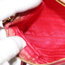 PRADA Shoulder Bag Nylon Pink Gold Auth 131736-20