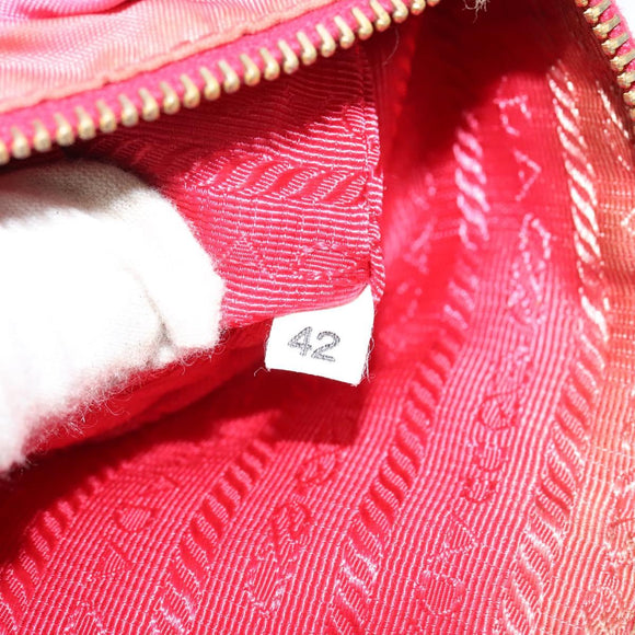 PRADA Shoulder Bag Nylon Pink Gold Auth 131736