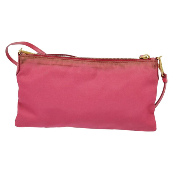 PRADA Shoulder Bag Nylon Pink Gold Auth 131736