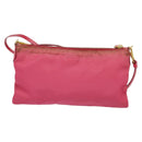 PRADA Shoulder Bag Nylon Pink Gold Auth 131736-2