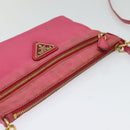 PRADA Shoulder Bag Nylon Pink Gold Auth 131736-6