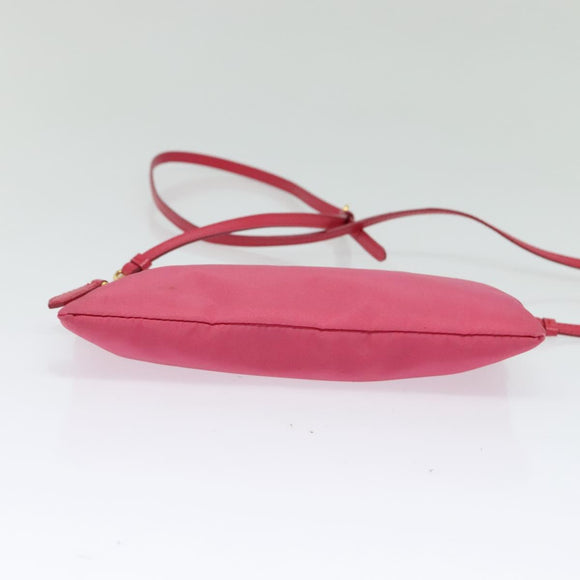 PRADA Shoulder Bag Nylon Pink Gold Auth 131736