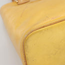 LOUIS VUITTON Monogram Vernis Houston Hand Bag Lime Yellow M91055 LV Auth 131741-14