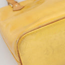 LOUIS VUITTON Monogram Vernis Houston Hand Bag Lime Yellow M91055 LV Auth 131741-16