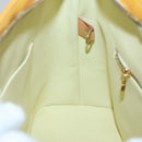 LOUIS VUITTON Monogram Vernis Houston Hand Bag Lime Yellow M91055 LV Auth 131741-19