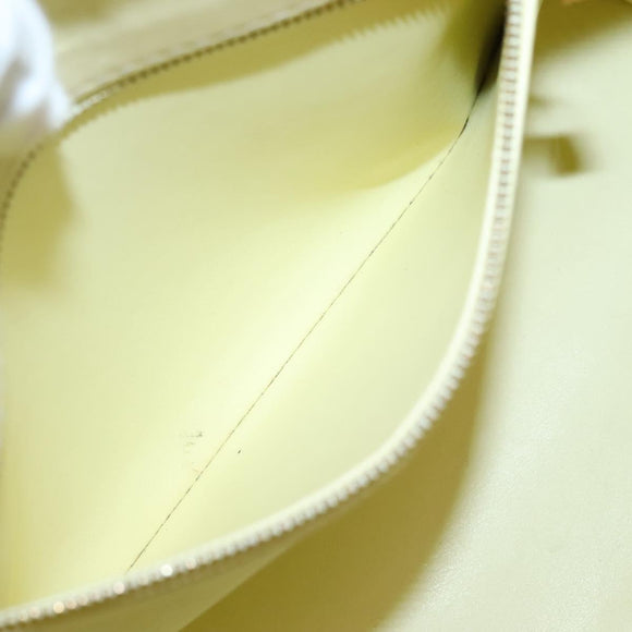 LOUIS VUITTON Monogram Vernis Houston Hand Bag Lime Yellow M91055 LV Auth 131741