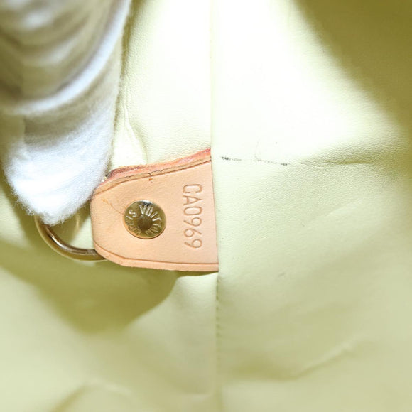 LOUIS VUITTON Monogram Vernis Houston Hand Bag Lime Yellow M91055 LV Auth 131741