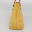 LOUIS VUITTON Monogram Vernis Houston Hand Bag Lime Yellow M91055 LV Auth 131741-3