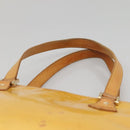 LOUIS VUITTON Monogram Vernis Houston Hand Bag Lime Yellow M91055 LV Auth 131741-8