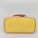 LOUIS VUITTON Monogram Vernis Houston Hand Bag Lime Yellow M91055 LV Auth 131741-5