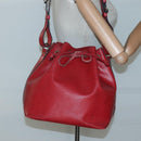 LOUIS VUITTON Epi Petit Noe Shoulder Bag Red M44107 LV Auth 131744-21