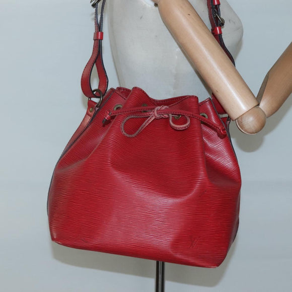 LOUIS VUITTON Epi Petit Noe Shoulder Bag Red M44107 LV Auth 131744