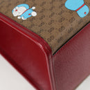 GUCCI Micro GG Supreme Doraemon Hand Bag PVC 2way Brown Gold 653952 Auth 131782A-9