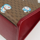 GUCCI Micro GG Supreme Doraemon Hand Bag PVC 2way Brown Gold 653952 Auth 131782A-16
